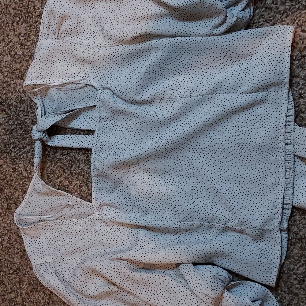 Sienna Sky Cropped Polka Dot Blouse